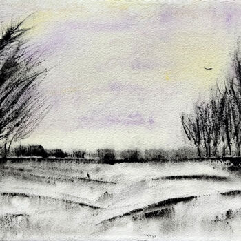 "L'hiver 2" başlıklı Tablo Angelique Ksiazek tarafından, Orijinal sanat, Suluboya