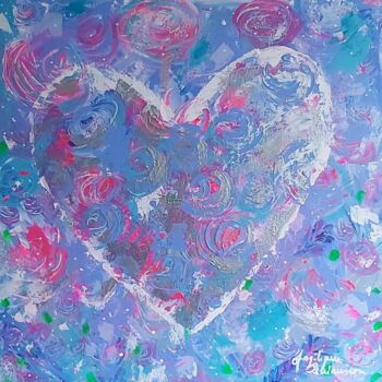 Painting titled "Coeur" by Angélique Pécriaux, Original Artwork, Acrylic