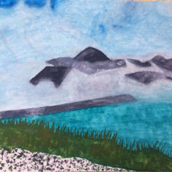 Peinture intitulée "Dans les nuages" par Véré Angélique, Œuvre d'art originale, Aquarelle