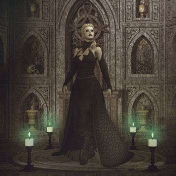 Digitale Kunst getiteld "The sorceress: ritu…" door Angelo Arcamone, Origineel Kunstwerk, 3D-modellering