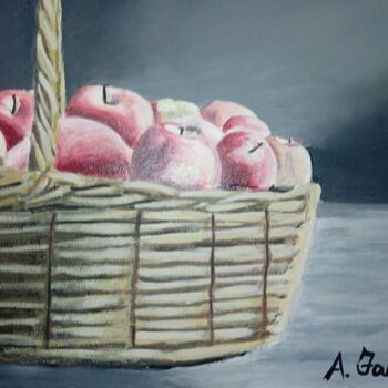 Pittura intitolato "Canestro di mele" da Angelo Faraci, Opera d'arte originale, Acrilico