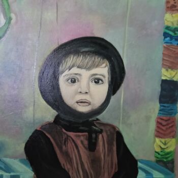 Painting titled "Infanzia" by Angelo Faraci, Original Artwork, Oil