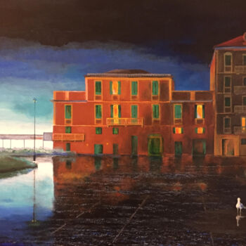 Картина под названием "luce del tigullio" - Angelo Franzini, Подлинное произведение искусства, Акрил Установлен на Деревянна…