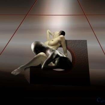 Arte digitale intitolato "Couple Sculpted Vis…" da Angelo Kerelov, Opera d'arte originale, Modellazione 3D