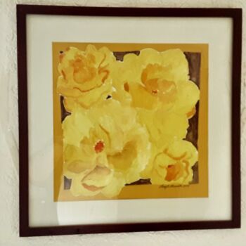 Painting titled "Tulipani" by Angelo Marzullo, Original Artwork, Acrylic Mounted on Wood Stretcher frame