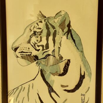 Peinture intitulée "Tigre  siberiana." par Angelo Marzullo, Œuvre d'art originale, Graphite
