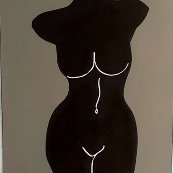 Painting titled "Il Torso femminile." by Angelo Marzullo, Original Artwork, Acrylic
