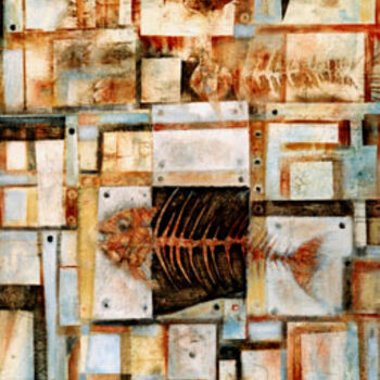 Pittura intitolato "ossi di seppia" da Angelo Mazzoleni, Opera d'arte originale