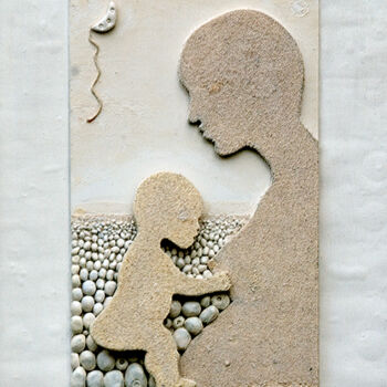 Scultura intitolato "Maternità" da Angelo Mazzoleni, Opera d'arte originale