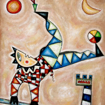 Malerei mit dem Titel "Equilibri instabili…" von Angelo Mazzoleni, Original-Kunstwerk, Öl