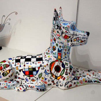 Sculptuur getiteld "Al  il cane sincret…" door Angelo Mazzoleni, Origineel Kunstwerk