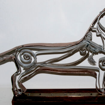 Escultura intitulada "Un freddo...cane" por Angelo Mazzoleni, Obras de arte originais, Metais