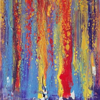 Painting titled "Colour Falls" by Angelo Rizzi, Original Artwork, Acrylic