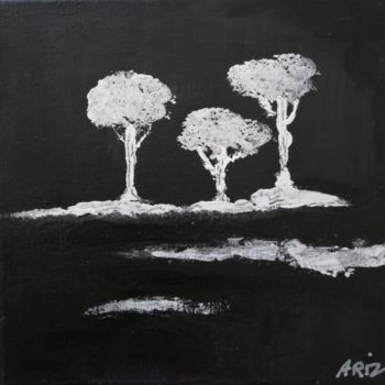 Painting titled "Black and White" by Angelo Rizzi, Original Artwork, Acrylic