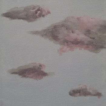 Painting titled "Pink gray clouds" by Angelo Rizzi, Original Artwork, Acrylic