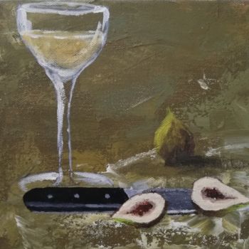 Malerei mit dem Titel "Aperitivo" von Angelo Rizzi, Original-Kunstwerk, Acryl