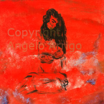 Malarstwo zatytułowany „Donna al mare - Wom…” autorstwa Angelo Arrigo, Oryginalna praca, Olej