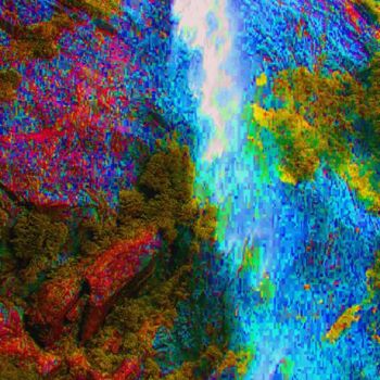 Digitale Kunst mit dem Titel "Water Fall #3" von Angelo Di Pietrantonio, Original-Kunstwerk