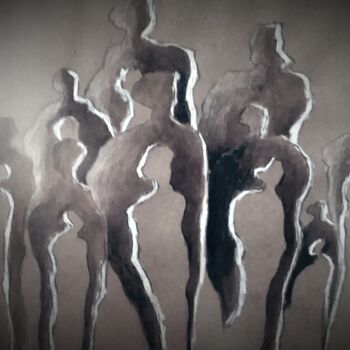 Dessin intitulée "Group" par Angelo Ribeiro, Œuvre d'art originale, Graphite