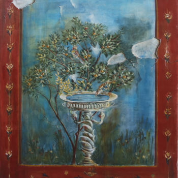 Peinture intitulée "Fontaine Romaine in…" par Sylvie Mailhe Poursines, Œuvre d'art originale, Acrylique