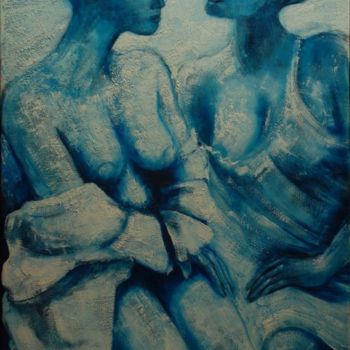 Painting titled "Confidences" by Philippe Jamin, Original Artwork, Oil