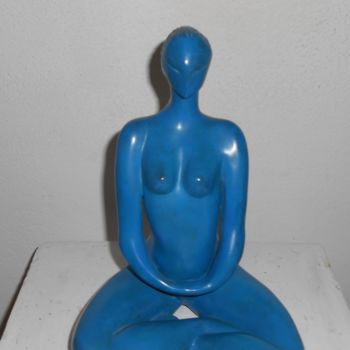 Sculpture titled "La femme lotus" by Philippe Jamin, Original Artwork, Metals