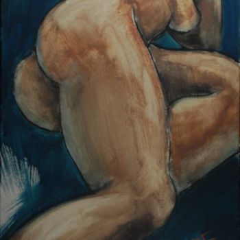 Painting titled "La sieste" by Philippe Jamin, Original Artwork, Acrylic Mounted on Wood Stretcher frame