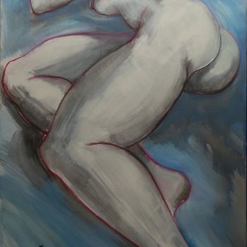 Painting titled "La sieste II" by Philippe Jamin, Original Artwork, Acrylic Mounted on Wood Stretcher frame