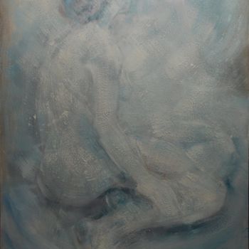 Schilderij getiteld "Nu de satin" door Philippe Jamin, Origineel Kunstwerk, Olie