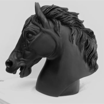 Sculpture titled "Le cheval de guerre…" by Philippe Jamin, Original Artwork, Resin
