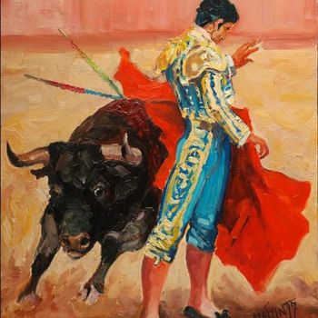 Malerei mit dem Titel "" Los rosales "" von Philippe Jamin, Original-Kunstwerk, Öl