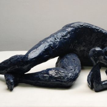 Скульптура под названием "La songeuse" - Philippe Jamin, Подлинное произведение искусства, Терракота