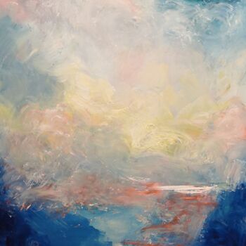 Pintura intitulada "Errance nuageuse" por Philippe Jamin, Obras de arte originais, Óleo Montado em Armação em madeira