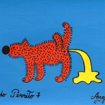 Painting titled "Lindo perrito 7" by Angel Ripoll, Original Artwork, Acrylic