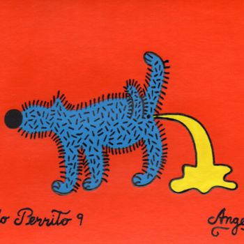 Painting titled "Lindo perrito 9" by Angel Ripoll, Original Artwork, Acrylic