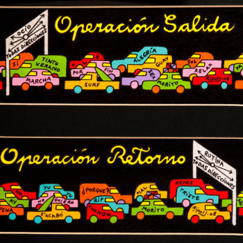 Malerei mit dem Titel "Operación salida, o…" von Angel Ripoll, Original-Kunstwerk, Acryl