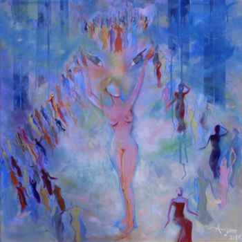 Pittura intitolato "Danse et volupté.jpg" da Nin Angem, Opera d'arte originale, Olio