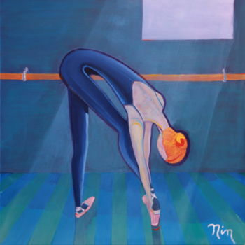 Painting titled "Danseuse-Travail-a-…" by Nin Angem, Original Artwork, Acrylic
