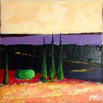 Schilderij getiteld "Paysage.jpg" door Nin Angem, Origineel Kunstwerk, Acryl