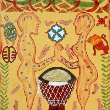 Pintura titulada "Danse africaine." por Anges, Obra de arte original
