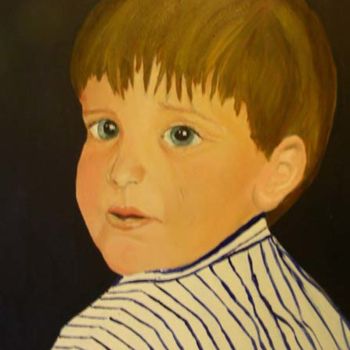 Painting titled "Portrait d'enfant" by Aam, Original Artwork