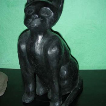 Скульптура под названием "Le chat" - Aam, Подлинное произведение искусства