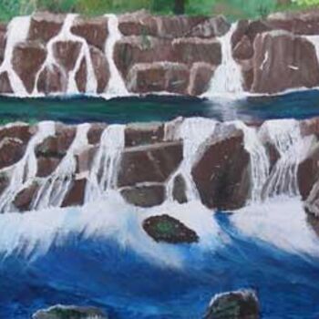 Painting titled "Cascade" by Aam, Original Artwork