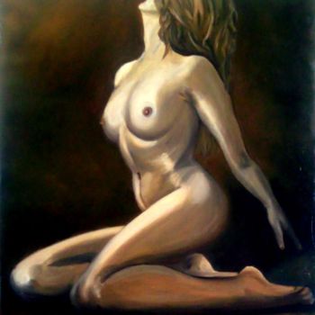 Painting titled "Nu" by Angie, Original Artwork, Oil