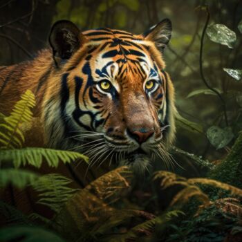 "Sumatran Tiger" başlıklı Dijital Sanat Angus Finlayson tarafından, Orijinal sanat, AI tarafından oluşturulan görüntü