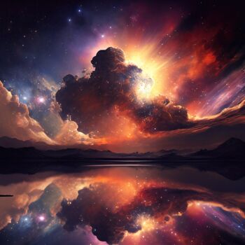 Digital Arts titled "Celestial Awe" by Angus Finlayson, Original Artwork, AI generated image