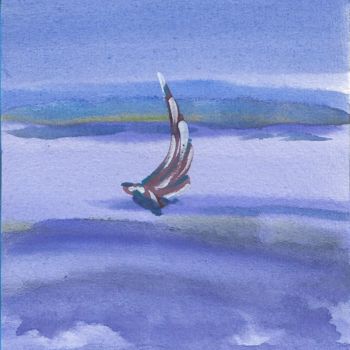 Painting titled "naviguer" by Angus, Original Artwork, Gouache
