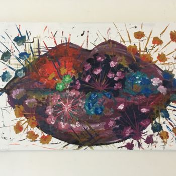 Malerei mit dem Titel "Kiss" von Sliwinski, Original-Kunstwerk, Acryl