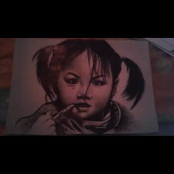 Malerei mit dem Titel "enfant du monde" von Anh Đào, Original-Kunstwerk, Acryl