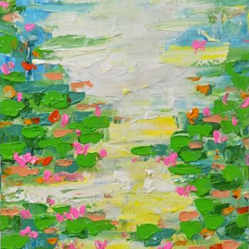 Картина под названием "Water lily, Flower…" - Anh  Tuan Le, Подлинное произведение искусства, Акрил